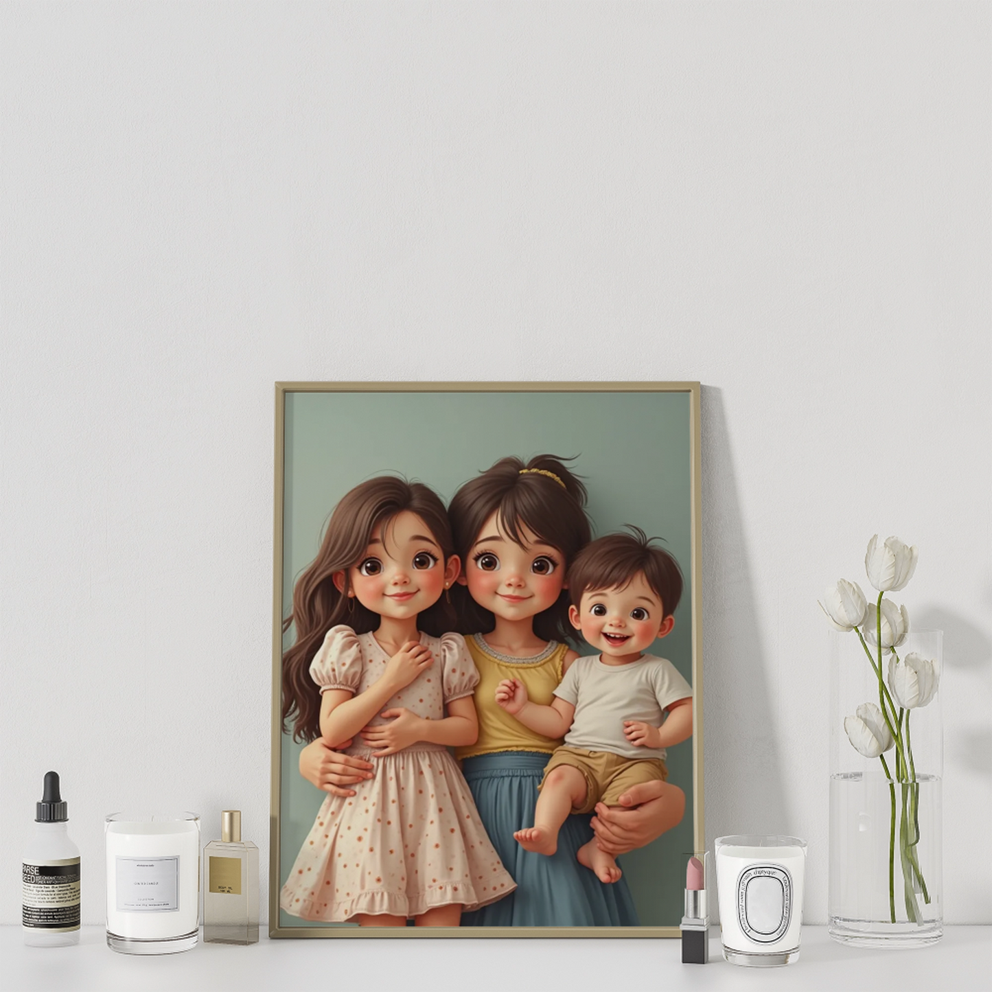 Cute Family Wall Art Print | Whimsical Cartoon Kids Illustration | Digital Download | Nursery Room Decor | Printable Artwork