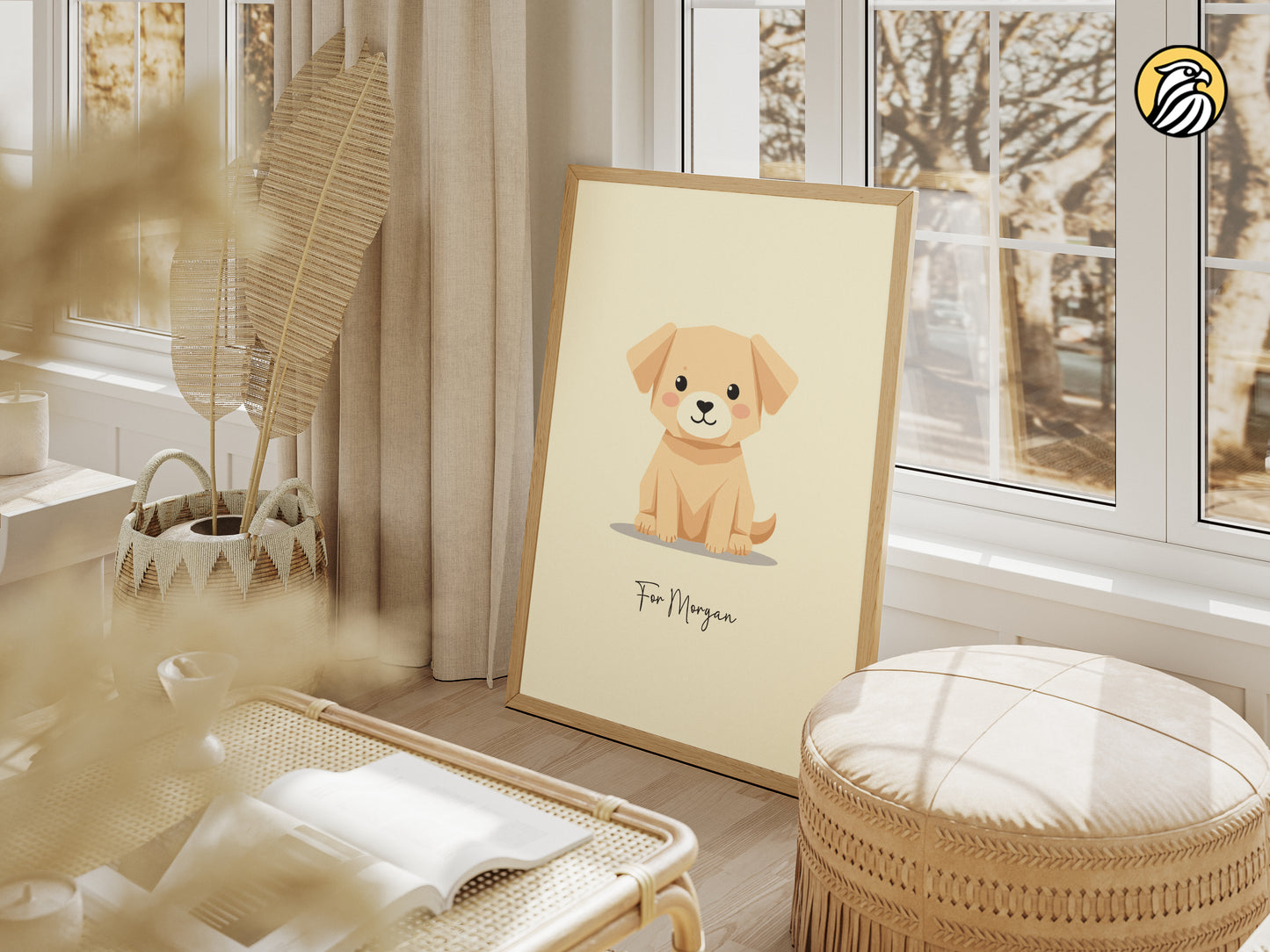 Personalized Puppy Wall Art | Custom Pet Name Digital Poster | Dog Nursery Printable | Kids Room Decor | Made to Order