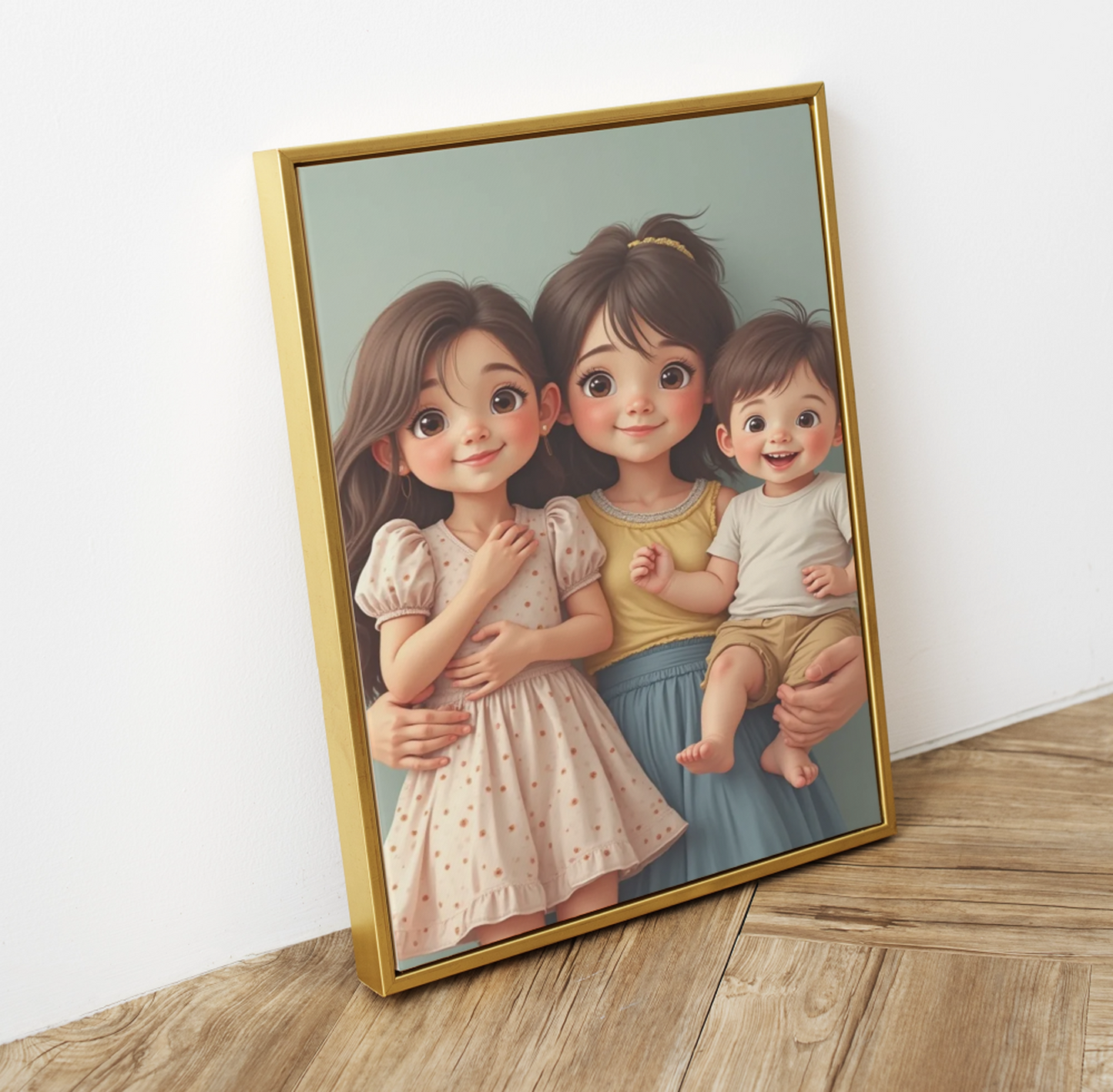 Cute Family Wall Art Print | Whimsical Cartoon Kids Illustration | Digital Download | Nursery Room Decor | Printable Artwork