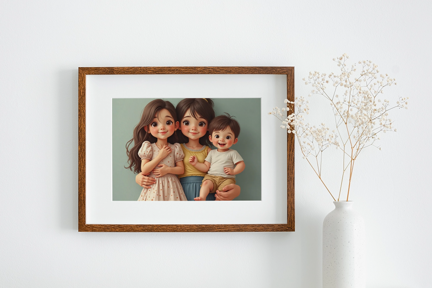 Cute Family Wall Art Print | Whimsical Cartoon Kids Illustration | Digital Download | Nursery Room Decor | Printable Artwork