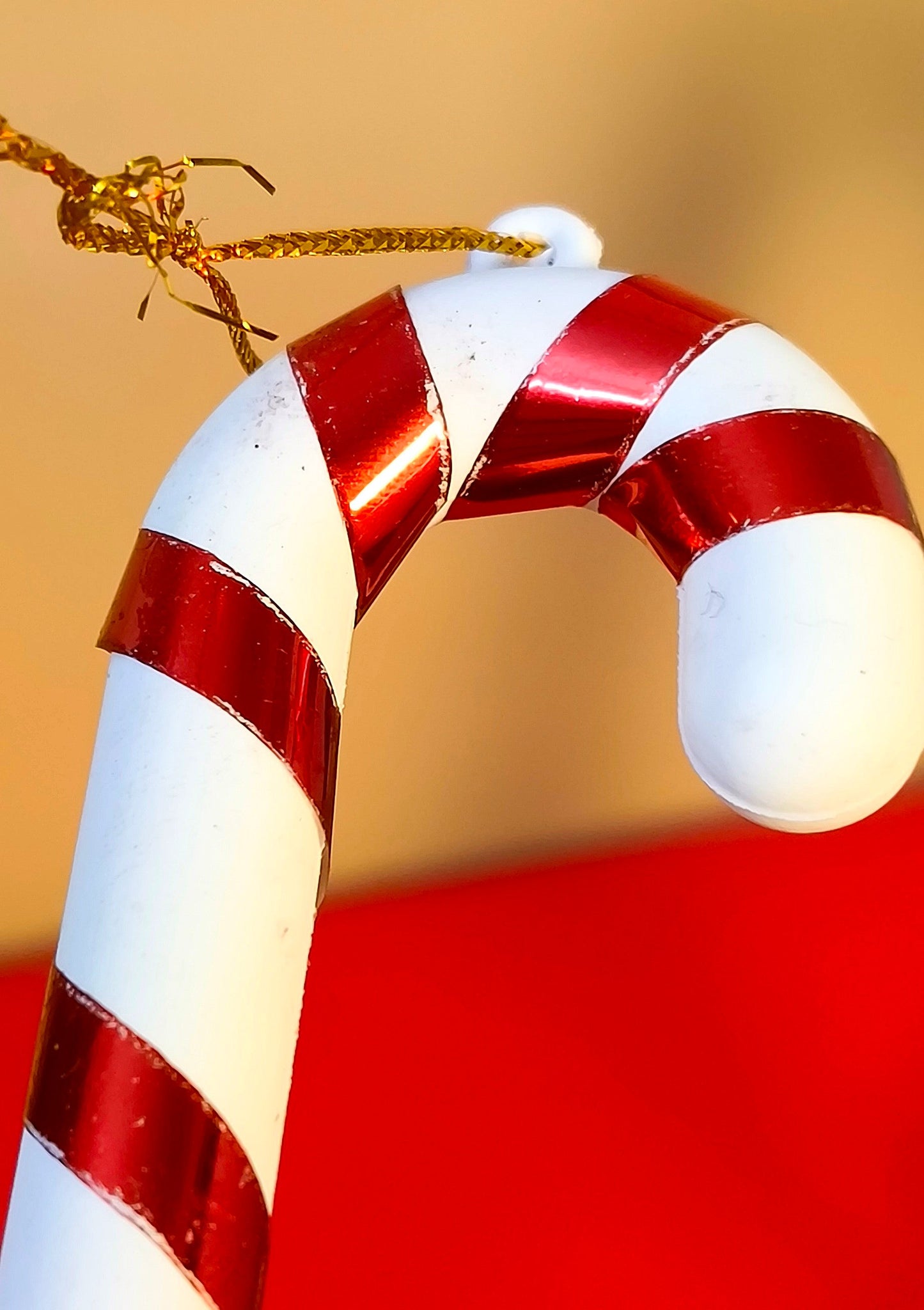 Candy Cane Christmas Ornaments (Set of 3) - Red & White Holiday Tree Decorations for Festive Home Styling