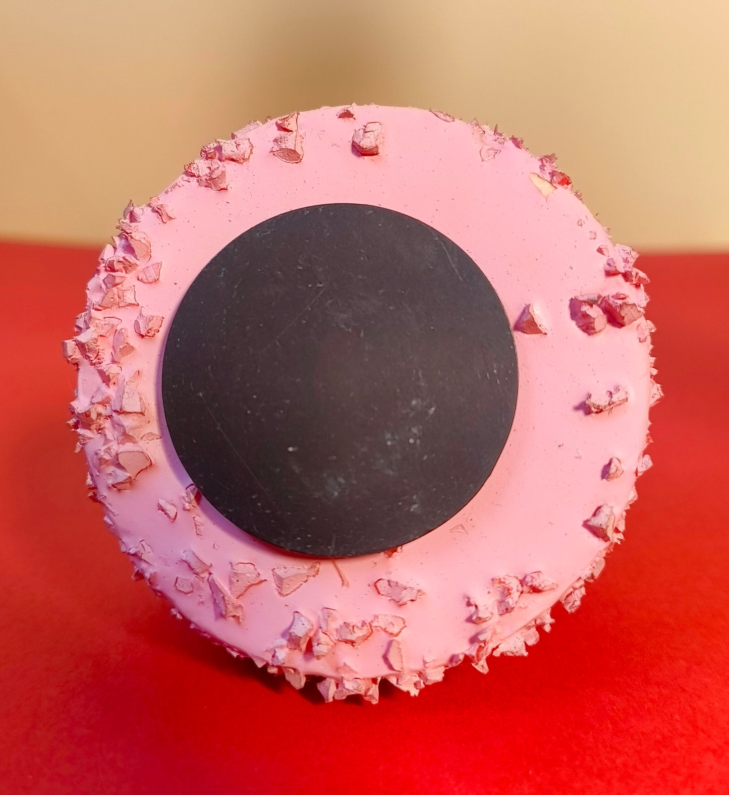 Pink Strawberry Cupcake Fridge Magnet – Handmade Textured Cupcake Décor with “A little sweet” Plaque