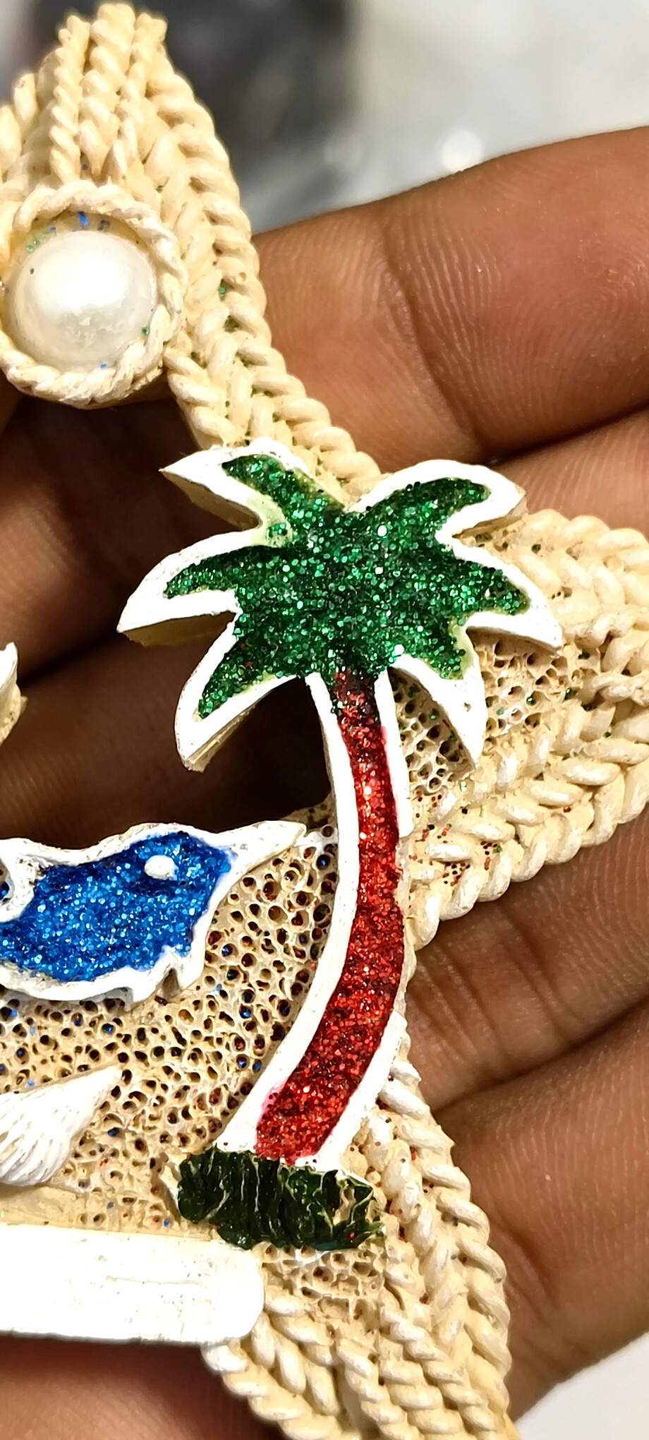 Starfish Paradise Fridge Magnet – Handmade Coastal Décor with Seashells for Beach Home & Nautical Collections