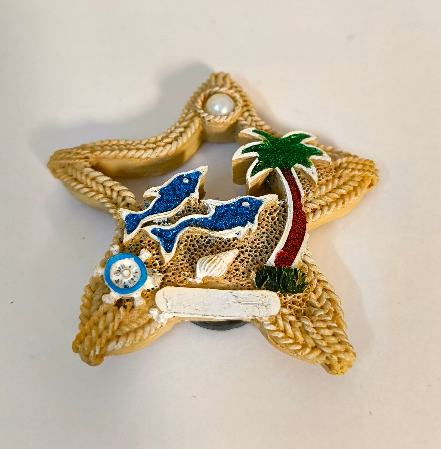 Starfish Paradise Fridge Magnet – Handmade Coastal Décor with Seashells for Beach Home & Nautical Collections