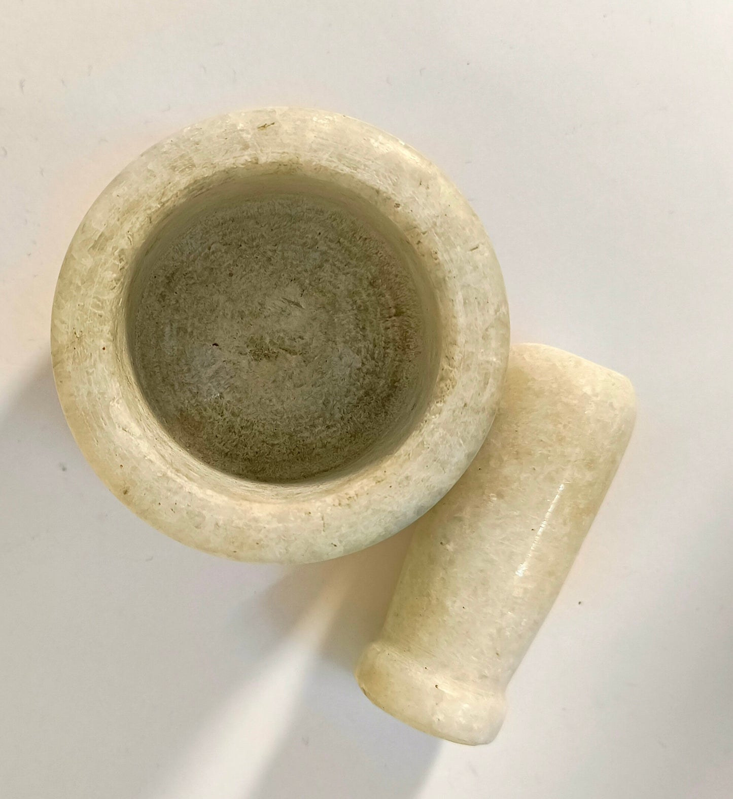 Handcrafted White Marble Mortar & Pestle – Traditional Spice & Herb Grinder for Kitchen, Ayurveda & Cooking Lovers